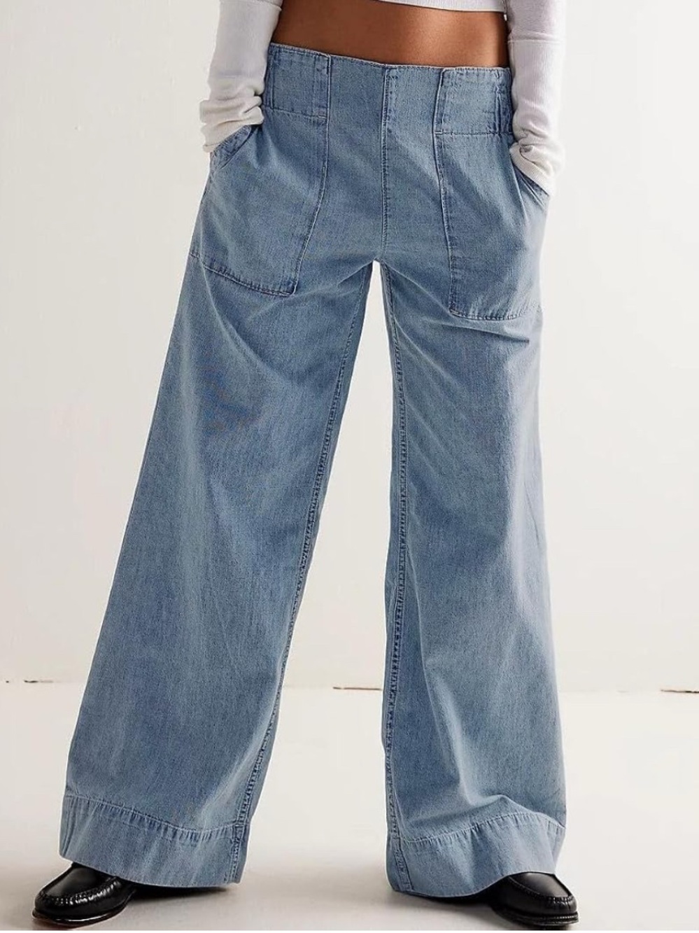 Wide Leg Light Blue Women's Jeans